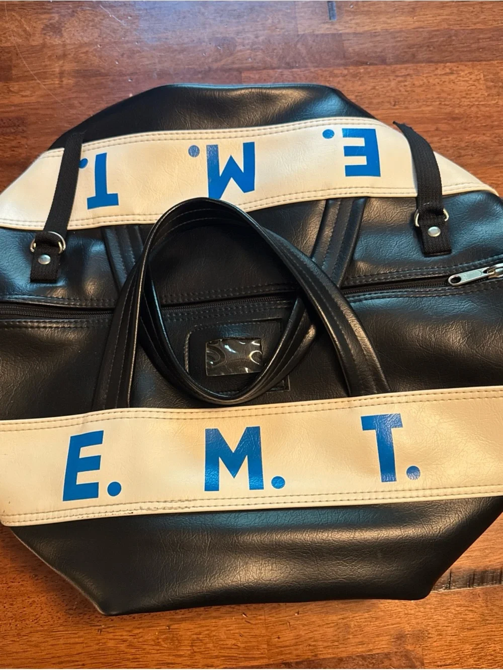 Vintage EMT Equipment Duffle Bag Heavy Vinyl EMS Paramedics Firefighter Police